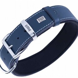 Doggie Konfor Deri Köpek Boyun Tasması Royalblue 3,5x52 60 Cm - Thumbnail