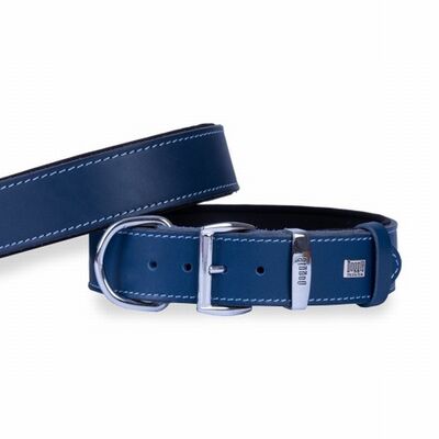 Doggie Konfor Deri Köpek Boyun Tasması Royalblue 4x52 60 Cm 