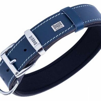 Doggie Konfor Deri Köpek Boyun Tasması Royalblue 4x52 60 Cm 