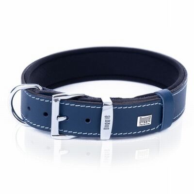 Doggie Konfor Deri Köpek Boyun Tasması Royalblue 4x52 60 Cm 