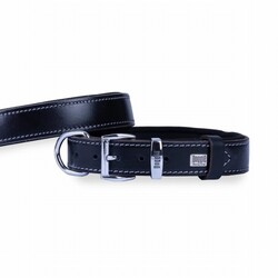 Doggie - Doggie Konfor Deri Köpek Boyun Tasması Siyah 2,5x37 45 Cm 