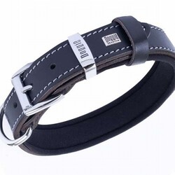 Doggie Konfor Deri Köpek Boyun Tasması Siyah 2,5x37 45 Cm - Thumbnail