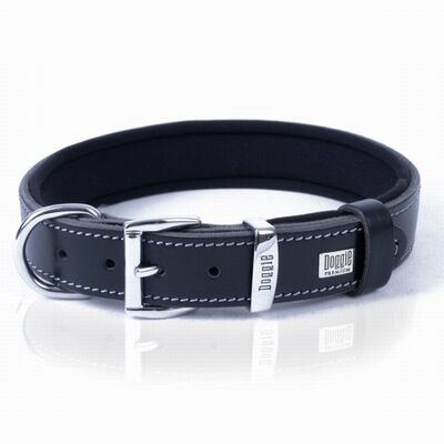 Doggie Konfor Deri Köpek Boyun Tasması Siyah 3x42 50 Cm 