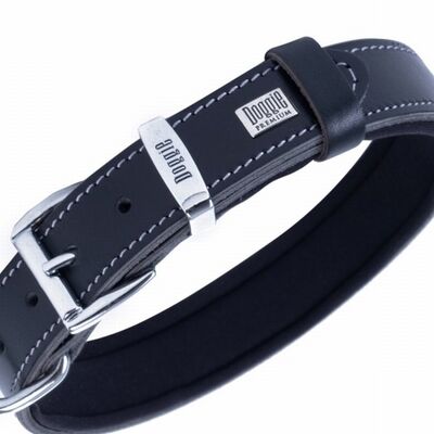 Doggie Konfor Deri Köpek Boyun Tasması Siyah 3x42 50 Cm 