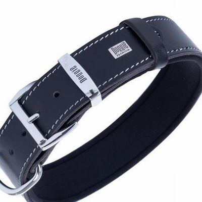 Doggie Konfor Deri Köpek Boyun Tasması Siyah 4x57 65 Cm 