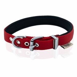 Doggie - Doggie Konfor Dokuma Kırmızı Köpek Boyun Tasması Small 2 x 30-35 cm 