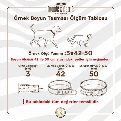 Doggie Konfor Dokuma Köpek Boyun Tasması Haki 3X42-50 Cm 