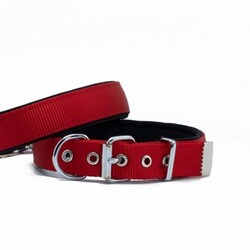 Doggie - Doggie Konfor Dokuma Köpek Boyun Tasması Kırmızı 2,5x37 45 Cm 