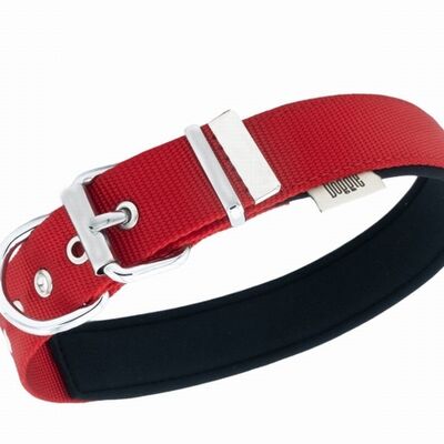 Doggie Konfor Dokuma Köpek Boyun Tasması Kırmızı 3x42 50 Cm 