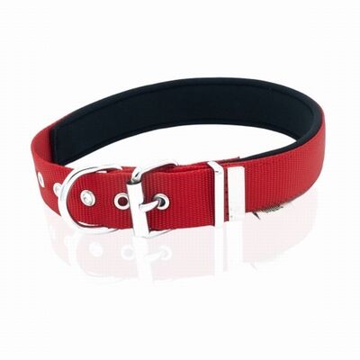 Doggie Konfor Dokuma Köpek Boyun Tasması Kırmızı 3x42 50 Cm 