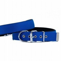 Doggie - Doggie Konfor Dokuma Köpek Boyun Tasması Royalblue 2,5x37 45 Cm 