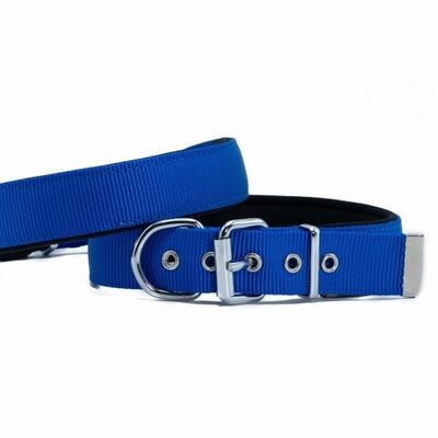 Doggie Konfor Dokuma Köpek Boyun Tasması Royalblue 2,5x37 45 Cm 