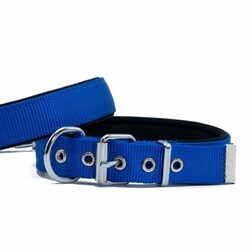 Doggie - Doggie Konfor Dokuma Köpek Boyun Tasması Royalblue 3x47 55 Cm 