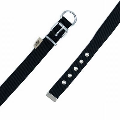 Doggie Konfor Dokuma Köpek Boyun Tasması Siyah 2,5x37 45 Cm 