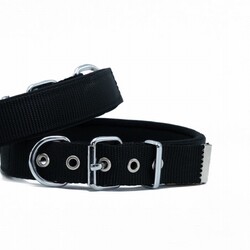 Doggie - Doggie Konfor Dokuma Köpek Boyun Tasması Siyah 4x57 65 Cm 