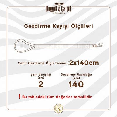 Doggie Konfor Dokuma Köpek Gezdirme Tasması Haki 2,5x120 Cm 