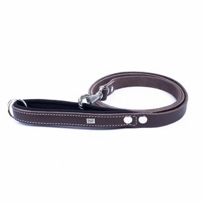 Doggie Konfor Klasik Deri Köpek Gezdirme Tasması Kahverengi 2x140 Cm 