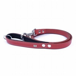 Doggie - Doggie Konfor Klasik Deri Köpek Gezdirme Tasması Kırmızı 2x140 Cm 