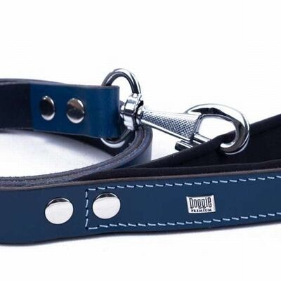 Doggie Konfor Klasik Deri Köpek Gezdirme Tasması Royalblue 2,5x120 Cm 