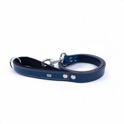 Doggie - Doggie Konfor Klasik Deri Köpek Gezdirme Tasması Royalblue 2,5x120 Cm 