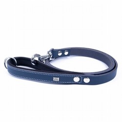 Doggie - Doggie Konfor Klasik Deri Köpek Gezdirme Tasması Royalblue 2x140 Cm 