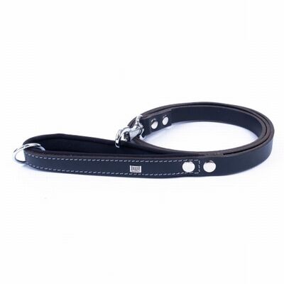 Doggie Konfor Klasik Deri Köpek Gezdirme Tasması Siyah 2x140 Cm 