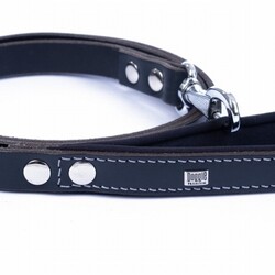 Doggie Konfor Klasik Deri Köpek Gezdirme Tasması Siyah 2x140 Cm - Thumbnail
