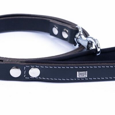 Doggie Konfor Klasik Deri Köpek Gezdirme Tasması Siyah 2x140 Cm 