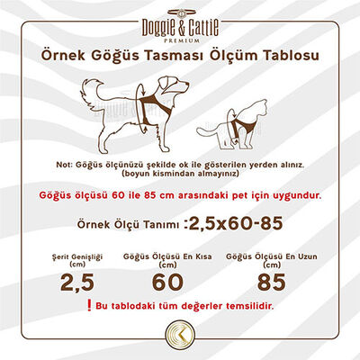Doggie Konfor Ronin Dokuma Kırmızı Köpek Göğüs Tasması Medium 2 x 45-55 cm 