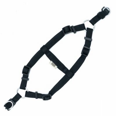 Doggie Konfor Ronin Dokuma Köpek Göğüs Tasması Siyah 1,5x35-40 Cm 