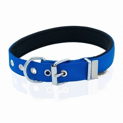 Doggie Konfor Dokuma Çivili Köpek Boyun Tasması Royalblue 2,5x37-45 Cm 