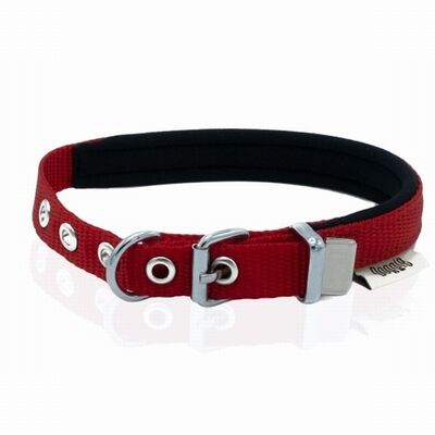 Doggie Konfor Dokuma Köpek Boyun Tasması Kırmızı 1,5x20 25 Cm