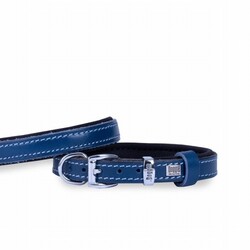 Doggie Konfor Deri Köpek Boyun Tasması Royalblue 1,5x20 25 Cm - Thumbnail