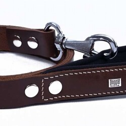 Doggie Konfor Klasik Deri Köpek Gezdirme Tasması Kahverengi 2,5x120 Cm - Thumbnail