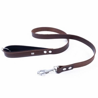 Doggie Konfor Klasik Deri Köpek Gezdirme Tasması Kahverengi 2,5x120 Cm 