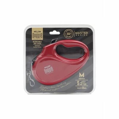 Doggie Otomatik Köpek Tasması Master Seri Medium Kırmızı 