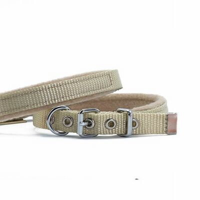 Doggie Polar Dokuma Köpek Boyun Tasması Haki 1,5x25-30 Cm 