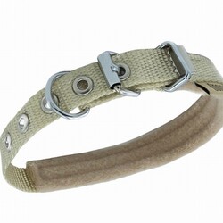 Doggie - Doggie Polar Dokuma Köpek Boyun Tasması Haki 1,5x20-25 Cm 
