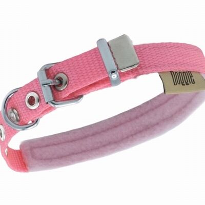 Doggie Polar Pedli Sade Dokuma Köpek Boyun Tasması Pembe 1,5x25-30 Cm 