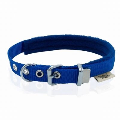 Doggie Polar Pedli Sade Dokuma Köpek Boyun Tasması Royalblue 1,5x25-30 Cm 