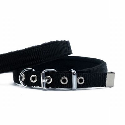 Doggie Polar Pedli Sade Dokuma Köpek Boyun Tasması Siyah 1,5x25-30 Cm 