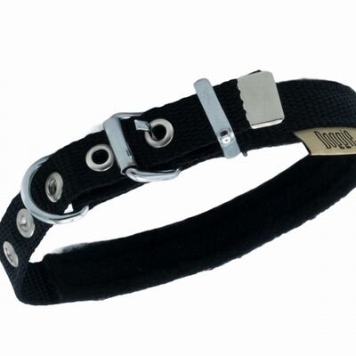 Doggie Polar Pedli Sade Dokuma Köpek Boyun Tasması Siyah 1,5x25-30 Cm 