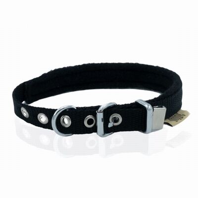 Doggie Polar Pedli Sade Dokuma Köpek Boyun Tasması Siyah 1,5x25-30 Cm 
