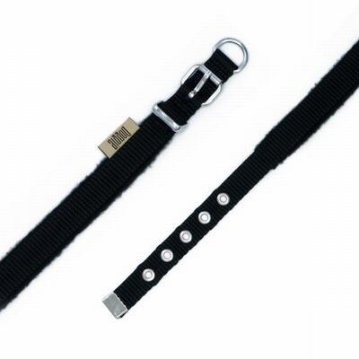 Doggie Polar Pedli Sade Dokuma Köpek Boyun Tasması Siyah 1,5x25-30 Cm 