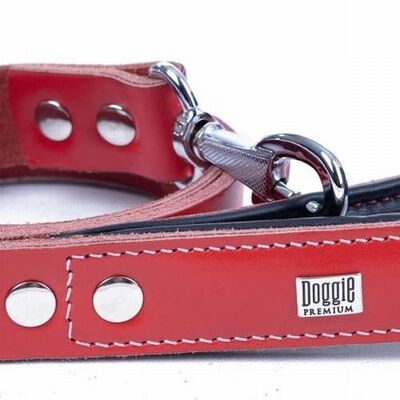 Doggie Yumuşak Deri Firstclass Köpek Gezdirme Tasması Kırmızı 3x100 Cm 