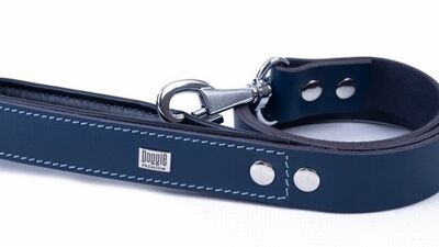 Doggie Yumuşak Deri Firstclass Köpek Gezdirme Tasması Royalblue 3x100 Cm 