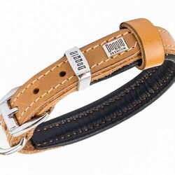 Doggie - Doggie Yumuşak Firstclass Deri Köpek Boyun Tasması Camel 1,5x25-30 Cm 