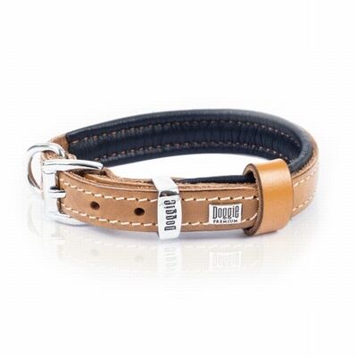 Doggie Yumuşak Firstclass Deri Köpek Boyun Tasması Camel 1,5x25-30 Cm 