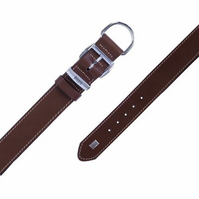 Doggie Yumuşak Firstclass Deri Köpek Boyun Tasması Kahverengi 3,5x52-60 Cm 