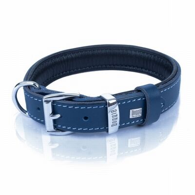 Doggie Yumuşak Firstclass Deri Köpek Boyun Tasması Royalblue 2,5x37-45 Cm 